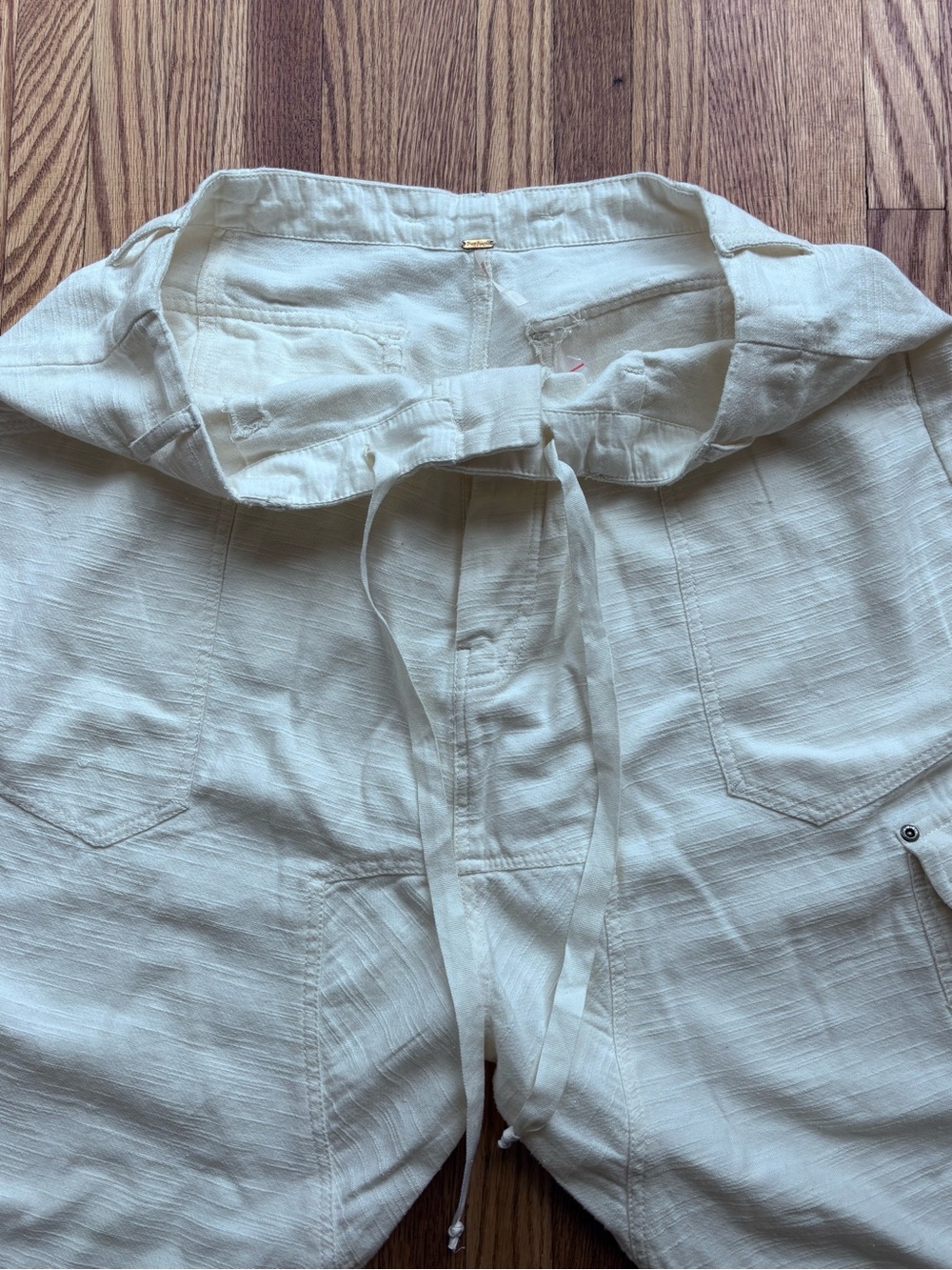 NWT Free People Women's Cream Cargo Cotton Pants. Bay to breaker Pants - Picture 12 of 15